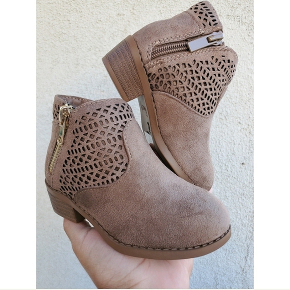 Toddler Taupe Booties - Picture 2 of 3
